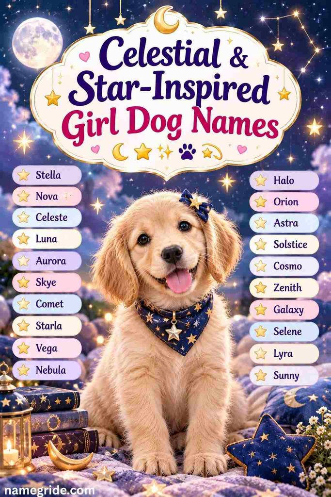 Celestial  Star-Inspired Girl Dog Names