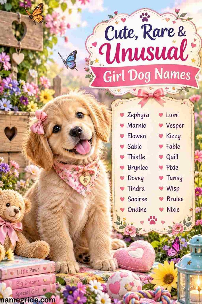 Cute Rare  Unusual Girl Dog Name