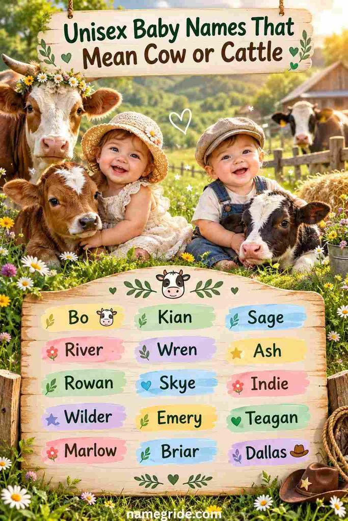 Unisex Baby Names That Mean Cow or Cattle
