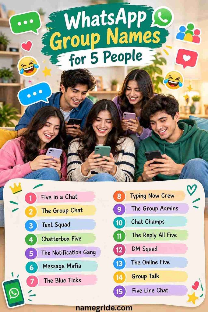 WhatsApp Group Names for 5 People
