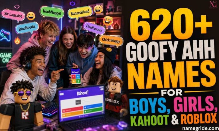 _620+ Goofy Ahh Names For Boys Girls Kahoot Roblox